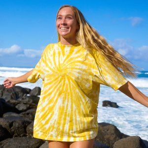 NWOT Post Surf Collective Golden Tie Dye Tee